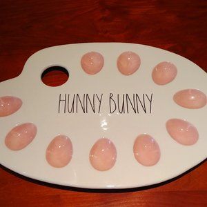 Rae Dunn – Hunny Bunny Easter Egg Holder Plate Platter White Pink NWT